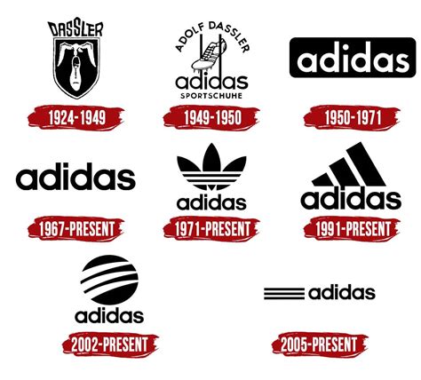 adidas logo over the years.